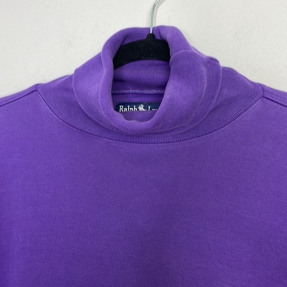 Ralph Lauren cotton saturated crest purple turtleneck - Picture 3 of 8